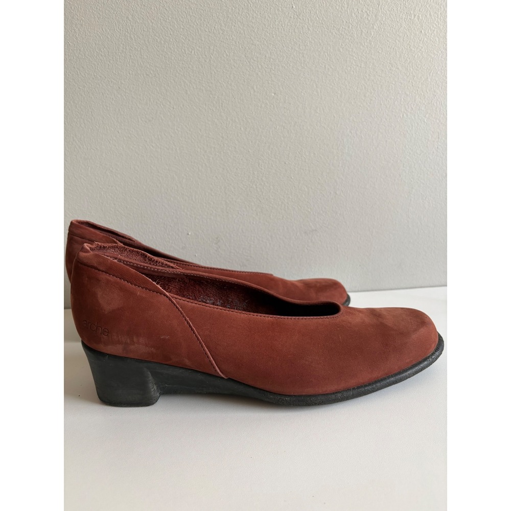 Arche Made in France Rust Suede Pumps US 9 Low Block Heel